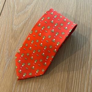 Orange Salvatore Ferragamomo “Frog With Champagne Glass” Tie